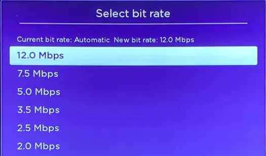 Selecting a Lower Bit Rate to fix Spectrum Keeps Buffering on Roku